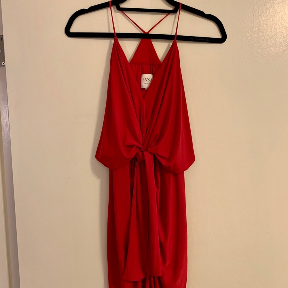 MISA Los Angeles Domino Mini red dress